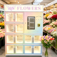 Distributeur automatique de fleurs réfrigéré de grande capacité avec écran tactile et lecteur de cartes