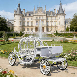 Prinzessinnen-Stilvolle Kürbis-Hochzeitskutsche Romantische Pferdekutsche - Product Image 1