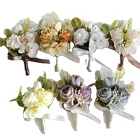 Boutonnière de mariage coréenne style forêt avec rose artificielle pour la mariée, les demoiselles d'honneur et la Saint-Valentin