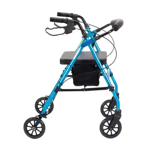 Rollator Walker With Padded Seat Rehabilitation Walking Supplies Elderly Foldable Walking Chair
