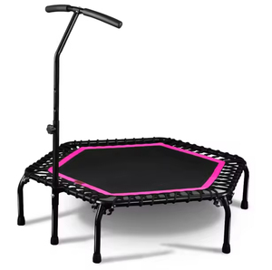Trampolín Hexagonal Plegable de 48 Pulgadas con Rebote Silencioso, Asa Ajustable, para Niños y Adultos, para Ejercicio en Interiores - Product Image 1