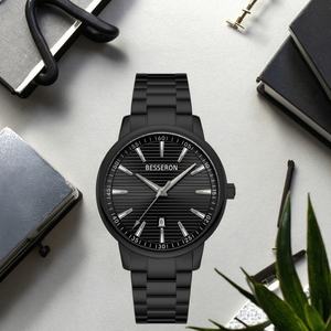 For Besseron Luxury Unisex <b>Quartz</b> <b>Watches</b> Custom Logo Stainless Steel Wristband Crocodile Japan Movement New Factory Direct Busi - Product Image 2