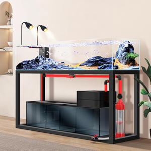 Aquarium rectangulaire en verre ultra-clair sur mesure, grand aquarium marin pour récif avec courant pour l'affichage de la faune aquatique, salon - Product Image 3