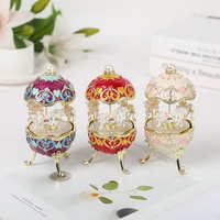 SHINNYGIFTS fait à la main en étain métal émail carrousel boîte à musique faveur de mariage et cadeaux d'anniversaire décoratifs pour la maison Souvenir