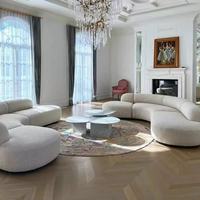 Nordisches Luxus-Sofa im Modernen, Schlichten Design für Wohnzimmer, Samtbezug mit Geschwungener Form, Schönheitssalon-Möbel für Einkaufszentren