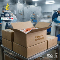 Boîtes personnalisées en carton ondulé B-flute ciré Xiangyu pour la pêche, étanches, anti-fuite et anti-affaissement, pour l'emballage de fruits de mer congelés