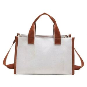 Bolso Tote Blanco Resistente para Mujer, Impermeable, Reutilizable, con Asa de Cinta y Bonito Inserto Tejido, Ideal para Compras Diarias y Uso en Barco - Product Image 1