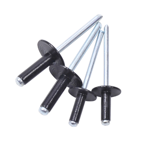 Rivets à tête bombée en acier aluminium noir de 3,2 mm, 4 mm, 4,8 mm, 5 mm, rivets aveugles à grande bride - Product Image 3