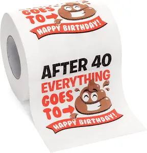 Fabrika toptan doğum günü hediyesi parti süslemeleri 3ply yenilik komik Gag hediye özel tasarım baskılı tuvalet kağıdı