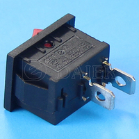 Interrupteur à bascule miniature KCD1 SPST ON-OFF 2 broches 10A 250VAC en nylon PA66 pour équipement électrique industriel et marin