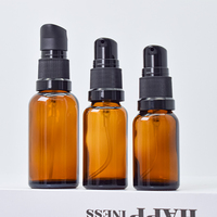 Haute qualité fond rond soins de la peau soins du corps huile capillaire Essence essentielle Lotion ambre sérum bouteille en verre avec bouchon de pompe à bec