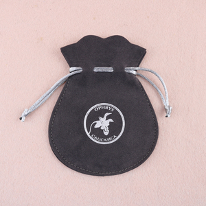 Customized Embroidery Logo Luxury Suede Jewelry Gift Pouch With Custom Drawstring for Halloween Velvet Gift Packaging Bags - Product Image 6