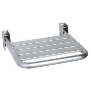 Sedile Doccia Pieghevole in Acciaio Inox Satinato 40x30 Cm con Supporto Fisso per Bagno - Product Image 1