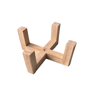 Bamboo Dish <b>Rack</b> Stand For Living Room Office Plant Display Eco Friendly Solid Color Floor Standing Tray Base - Product Image 5