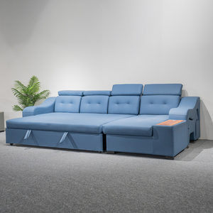Canapé <span class=keywords><strong>convertible</strong></span> en lit, canapé-lit escamotable, canapé d'angle en forme de L, canapé de salon avec chaise cachée, canapé-lit inclinable à 2 plis - Product Image 4
