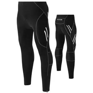 Benutzer definierte Herren Fahrrad hose Gel gepolstertes Rennrad MTB Reiten Reflektierende Strumpfhose Radfahren Tragen Sie lange Leggings mit Reiß verschluss tasche