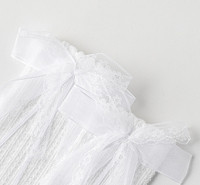 Chaussettes pour bébé Xiangyi, blanches, mignonnes, style princesse, à volants, tricotées, fines, respirantes, en maille, pour l'été, chaussettes hautes pour bébé fille