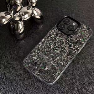 Glitter Black <strong>Stone</strong> Printing Electroplated Silver Key TPU PC Mobile Phone Cover <strong>Case</strong> for <strong>Iphone</strong> 11 12 13 14 15 16 17 18 Pro Max - Product Image 2