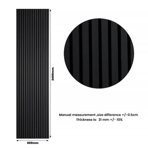 Black 3D <strong>Wall</strong> <strong>Panel</strong> Soundproof Wood Slat <strong>Panel</strong> With Aluminium <strong>Led</strong> Profile <strong>Light</strong> Interior Sectional With <strong>Led</strong> <strong>Lights</strong> Black - Product Image 4