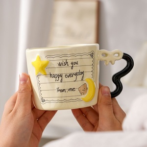 Creative Sticky Note <b>Mug</b> Ceramic High Aesthetic Value Birthday Gift Girls Souvenir Household Cup Large Capacity Customized logo - Product Image 3