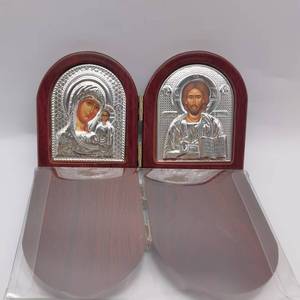 Suministros para Iconos de Iglesias Ortodoxas, Grabado en Plata, Metal Chapado en Oro, Modelo de una Sola Cara, Grabado de Ángel Pintado, Navidad - Product Image 1