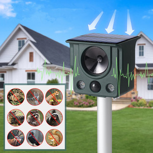 Répulsif Solaire Ultrasonique OEM ODM en Gros pour Rongeurs, Chiens et <span class=keywords><strong>Oiseaux</strong></span>, Étanche IP66, avec Détection Infrarouge et LED Stroboscopique - Product Image 1