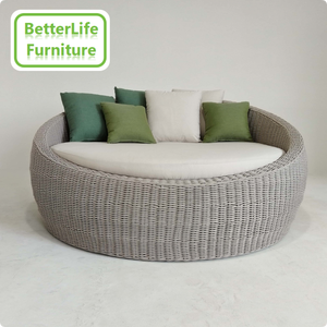 Appartement Loisirs Patio Bain de soleil Mobilier de jardin Centre de spa <span class=keywords><strong>Club</strong></span> Bain de soleil rond Chaise de piscine en rotin synthétique <span class=keywords><strong>Lit</strong></span> avec coussin - Product Image 4