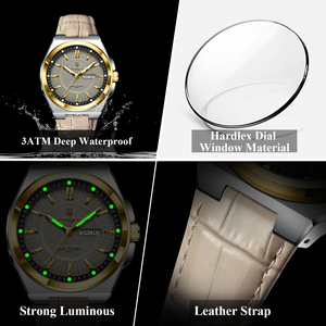 Poedagar 896 Orologio da Uomo Sportivo di Lusso Luminoso al Quarzo con Cinturino <span class=keywords><strong>in</strong></span> <span class=keywords><strong>Pelle</strong></span> Impermeabile - Product Image 4