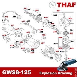 Accessoires de pièces de rechange <span class=keywords><strong>pour</strong></span> GWS8-125 de meuleuse d'angle <span class=keywords><strong>BOSCH</strong></span> - Product Image 3
