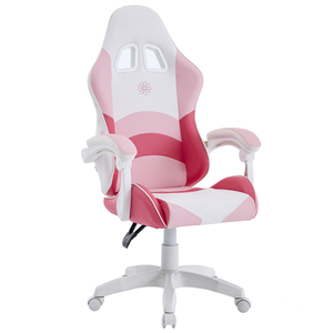 Silla <span class=keywords><strong>Gamer</strong></span> Moderna y Encantadora en Rosa y Blanco, Silla <span class=keywords><strong>Gamer</strong></span> con Acolchado Bonito y Adorable para Mujeres, Almohada en Forma de Corazón, Silla de Juego Elegante - Product Image 3