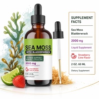 YanNI  Tetes Cairan Sea Moss dengan Bladderwrack 2000mg Rasa Strawberry Lime Mineral Esensial Grosir OEM ODM