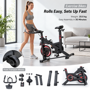 Vélo de spinning d'intérieur avec écran LCD, résistance progressive, siège et guidon réglables pour la maison et la salle de sport - Product Image 4