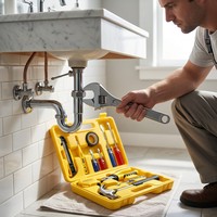 Kit de 12 outils essentiels multifonctions VOKEX en acier à haute teneur en carbone pour l'entretien domestique et le bricolage : pinces, marteau, clé, ruban adhésif, lame, quincaillerie