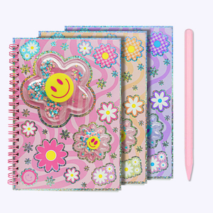 Tùy chỉnh trường xoắn ốc ràng buộc máy tính xách tay Tạp Chí <span class=keywords><strong>A4</strong></span>/A5 kích thước cho sinh viên với Dễ Thương Hoa giấy thiết kế bìa - Product Image 1