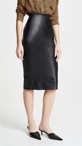 Gonna longuette da donna in pelle PU nera elegante da donna 2022 personalizzata - Product Image 2