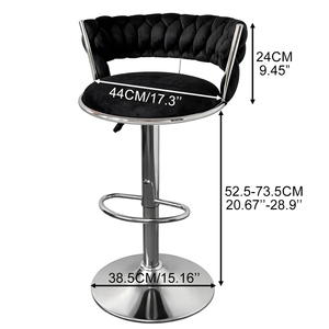 <span class=keywords><strong>เก้าอี้</strong></span>บาร์ TUQ CHAIR พร้อมเบาะสีดำและโครงสีเงิน สำหรับคลับ ร้านอาหาร บาร์ <span class=keywords><strong>เก้าอี้</strong></span>บาร์หนา 44 ซม. - Product Image 2