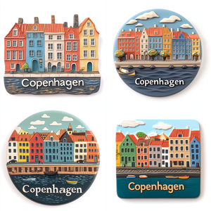 El último imán de nevera de resina personalizado, recuerdo de viaje de <span class=keywords><strong>Copenhague</strong></span>, precio al por mayor, impresión Uv, fuerte atracción magnética - Product Image 2