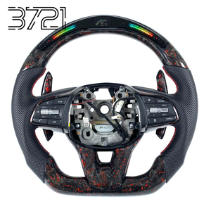 Volant en fibre de carbone forgée rouge LED pour Genesis G70 G80 GV70 GV80 Sport Prestige, intérieur 2018-2024 - Product Image 1