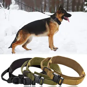 Collar de nailon grueso y pesado para perro, collarín de entrenamiento táctico grande para perro, logotipo personalizado a granel, venta al por mayor - Product Image 1