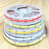 Bande LED COB Monocolore DC12V 24V Basse Tension Sûre 320 LED 480 LED Sans Scintillement pour Projets d'Éclairage Résidentiel Intérieur