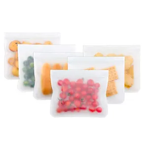 Foray gıda sınıfı kalın yeniden düzenlenebilir dondurucu gıda depolama kilitli aperatif meyve PEVA plastik poşetler