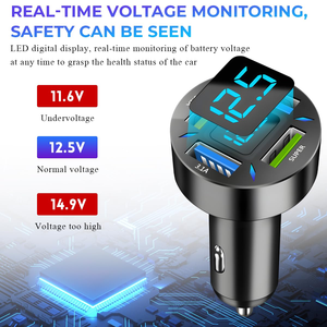 ที่ชาร์จในรถยนต์ 4 พอร์ต USB 66W ชาร์จเร็ว PD Quick Charge 3.0 อะแดปเตอร์ที่ชาร์จโทรศัพท์ในรถยนต์แบบ USB C - Product Image 3