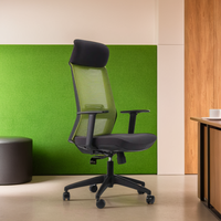 Chaise de bureau ergonomique à dossier haut pivotante et réglable en hauteur, avec assise en maille et tissu métallique, design moderne avec vérin à gaz pour le travail et l'étude