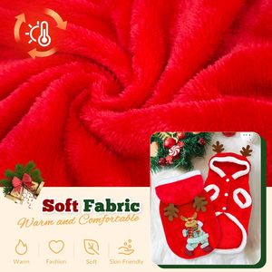 Costume de Noël pour chien, sweat à capuche en velours, motif renne, vêtements chauds d'hiver pour animaux de compagnie, motif animal mignon pour petits chiens - Product Image 4