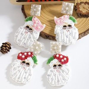 Europeu Americano Natal Série Handmade Arroz Beads Pérola Gota Cross-Border Venda Quente Papai Noel Stud Estilo Borboleta - Product Image 3