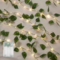 Guirlande lumineuse artificielle TSINYE, feuilles vertes, blanc chaud, fonctionne sur piles, avec minuterie, flexible, pour chambre à coucher, mariage, décoration cottagecore