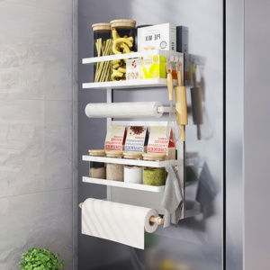 Nhà Bếp Treo Tường Có Thể Gập Lại Tủ Lạnh Bên Nam Châm Bếp Từ Gia Vị Lưu Trữ Tổ Chức Giá Kệ Cho Tủ Lạnh - Product Image 5