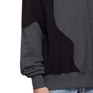 Nouveau sweat à capuche polaire patchwork brodé pour homme, coupe oversize, sans cordon, motif uni, tailles XS à 2XL - Product Image 4