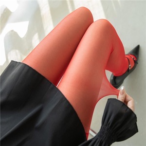 Mu Ruan Shaping Red Matte Pantyhose 0D Ultra Thin Semi Sheer Women's Wine Red Solid Color Tights Autumn Micro Compression - Product Image 2
