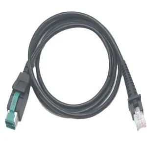 RJ48 RJ50 10P10C至PoweredUSB供电的USB 12v扫描仪电缆，用于数据龙芯扫描仪